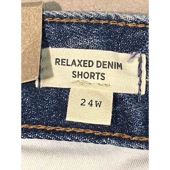 Madewell Relaxed Denim Shorts Womens Plus size 24W Cutoff Blue Jean Mid Rise NEW - Picture 4 of 12